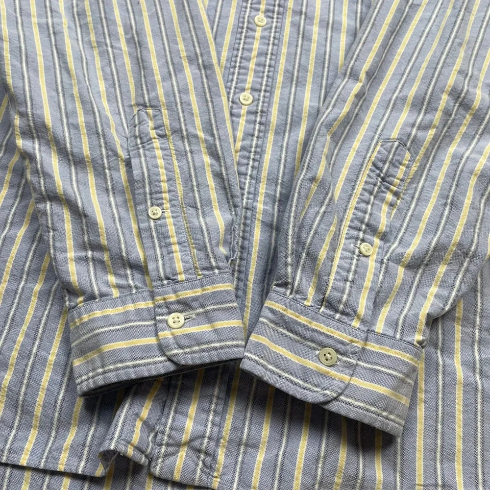 Polo Ralph Lauren Mens XL Classic Fit Striped Oxford Button Down Shirt Blue